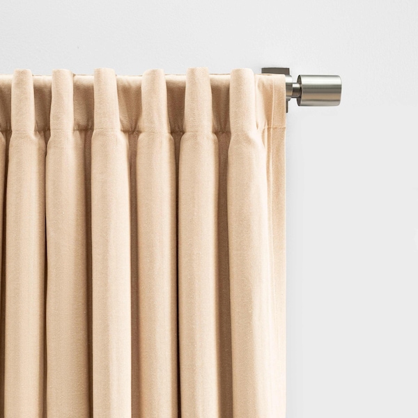Herringbone Lined Rod Pocket/Back Tab Short Curtain Panel